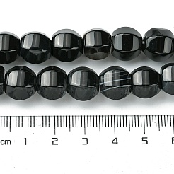 染色・加熱された天然黒瑪瑙ビーズ連売り  多面カット  ラウンド  11~12mm  穴：1.3mm  約40個/連  16.14~16.22''（41~41.2センチメートル）&nbsp;G-H023-A03-01