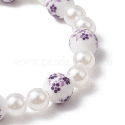 ABS Plastic Imitation Pearl Round Beads Stretch Bracelets for Women&nbsp;BJEW-JB11606-04
