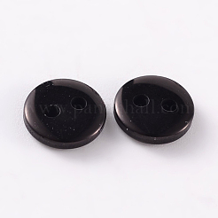 服装デザイン用2つ穴フラットラウンドレジン縫い付け用ボタン  ブラック  11.5x2mm  穴：1mm&nbsp;BUTT-E119-18L-13