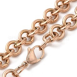 Ion Plating(IP) 304 Stainless Steel Rolo Chains Necklaces&nbsp;NJEW-F297-02RG