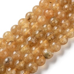 天然黄色ガーネットビーズ連売り  ラウンド  8mm  穴：2mm  約52個/連  15.75''（40センチメートル）&nbsp;G-Z129-C01-8mm-02