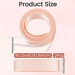 布製バレエポワントシューズバンド 2個  靴の見えないストラップ  ライトサーモン  2416x22x0.3mm&nbsp;AJEW-CY0002-73A