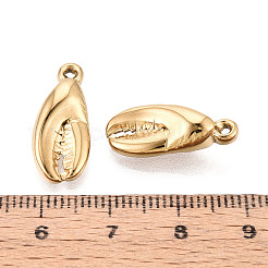 304ステンレススチールのカニ爪ペンダント  イオンプレーティング（ip）  18KGP本金メッキ  20x9x6mm  穴：1mm&nbsp;STAS-T069-01G