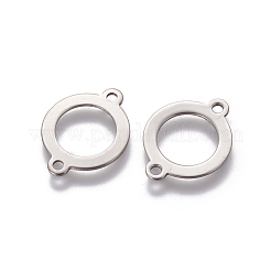 変色しにくい201ステンレススチールリンクコネクター  リング  ステンレス鋼色  19x14.5x0.8mm  穴：1.6mm&nbsp;STAS-L234-032P