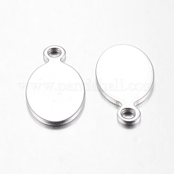 変色防止 201 ステンレススチール 刻印入り ブランクタグペンダント  20x10x1mm  穴：2mm&nbsp;STAS-Q109