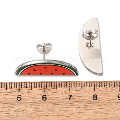 Printed 304 Stainless Steel Stud Earrings&nbsp;EJEW-Z171-02P