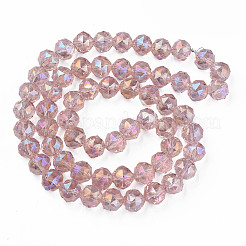 Electroplate Transparent Glass Beads Strands&nbsp;X-EGLA-N002-34B-C02