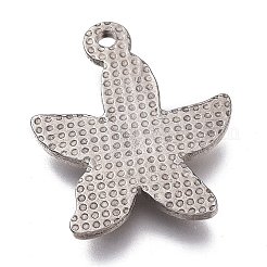 変色しない304ステンレススチールペンダント  ヒトデ  ステンレス鋼色  23x19x3mm  穴：2mm&nbsp;X-STAS-Z007-10