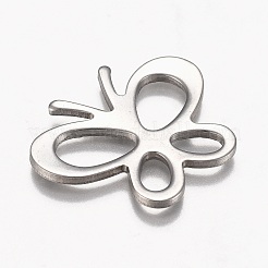 変色しにくい304ステンレススチール製リンクリング  蝶  ステンレス鋼色  31x38x2mm&nbsp;STAS-Z012-13P
