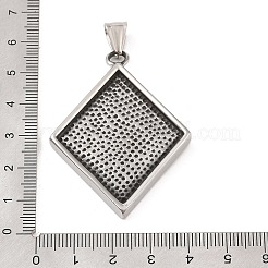 304ステンレススチール製ビッグペンダント  1%erの魅力を持つ菱形  アンティークシルバー  52.5x38x4mm  穴：4x7mm&nbsp;LS-STAS-S122-05AS