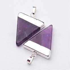 Triangle Shaped Natural Gemstone Pendants&nbsp;G-F0135-02P