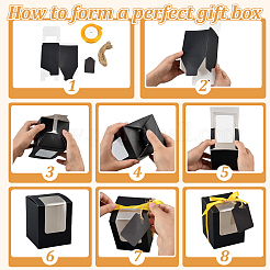 60Pcs Rectangle Cardboard Paper Jewelry Gift Packaging Boxes with Visible Window&nbsp;CON-PH0003-58B
