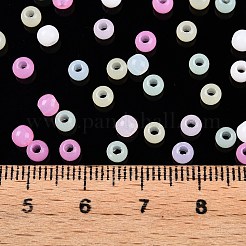 不透明なアクリルビーズ  ラウンド  ミックスカラー  3.6~3.9x3.8mm  穴：1.6mm  16500個/ 500g&nbsp;OACR-H038-20
