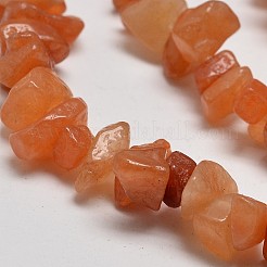 Chip Natural Red Aventurine Beads Strands&nbsp;G-N0134-10B