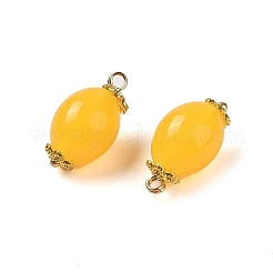 アクリルパーツ  真鍮のループを有します  オーバル  ゴールド  19.5x10.5mm  穴：1.8mm&nbsp;MACR-C033-13C