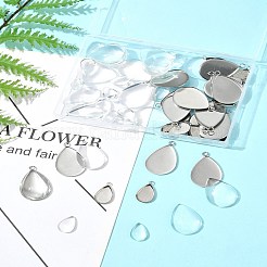 DIY Teardrop 304 Stainless Steel Pendant Making Kits&nbsp;DIY-FS0008-40