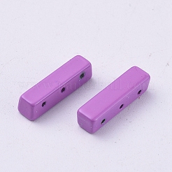 スプレー塗装合金マルチ連リンク  タイル弾性ブレスレット作り用  長方形  ミディアム蘭  16x4x4mm  穴：0.8mm&nbsp;PALLOY-G268-M01-059
