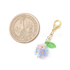 アクリルペンダントの装飾  亜鉛合金カニカン付き  花  ミックスカラー  37.5~38.5mm  12個/セット&nbsp;HJEW-JM03449