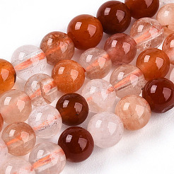 Natural Red Hematoid Quartz Beads Strands&nbsp;G-T140-4mm-01