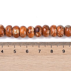 染色合成インペリアルジャスパービーズ連売り  ロンデル  チョコレート  10x6mm  穴：1.5mm  約68個/連  15.75''（40センチメートル）&nbsp;G-P529-E01-A01