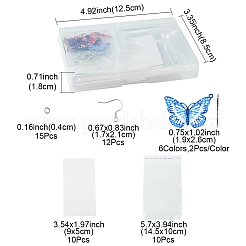 DIY Butterfly 430 Stainless Steel Etched Metal Embellishments Dangle Earring Jewelry Making Kits&nbsp;DIY-FS0007-46