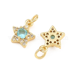 Brass Micro Pave Cubic Zirconia Charms&nbsp;KK-Q085-12G-08