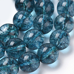 天然石クオーツクリスタルビーズ連売り  染め  ラウンド  12x11.5mm  穴：1mm  約34個/連  16.3インチ&nbsp;G-S150-41-12mm