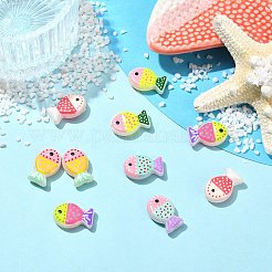 10色塗装ガラスビーズ5個  魚  エナメル  ミックスカラー  20x13x5.5mm  穴：1.4mm  2個/カラー&nbsp;LAMP-CJ0002-85