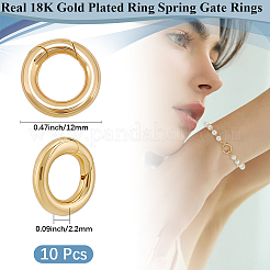 10Pcs Brass Spring Gate Rings&nbsp;KK-BBC0022-07A