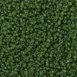 MIYUKIラウンドロカイユビーズ  日本製シードビーズ  （rr158f）マット透明オリーブ  15/0  1.5mm  穴：0.7mm  約5555PCS /ボトル  10 G /ボトル&nbsp;SEED-JP0010-RR0158F