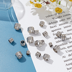 100Pcs 5 Style 202 Stainless Steel Beads&nbsp;STAS-PH0005-16
