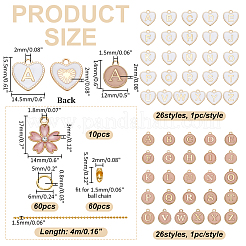 DIYワイングラスチャーム作りキット  鉄球ビーズチェーンを含む  真鍮製ボールチェーンコネクター  合金丸カンとエナメルペンダント  ゴールドカラー  ペンダント：14~17x12~14.5x2~3mm  穴：1.5~2mm&nbsp;DIY-WR0005-03