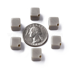 不透明なアクリルビーズ  キューブ  ダークカーキ  13x14.5x14.5mm  穴：2mm  約530個/500g&nbsp;MACR-S373-135-A05
