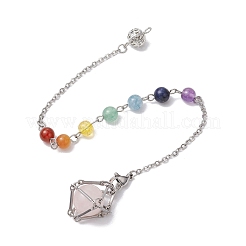 304 Stainless Steel Chain Macrame Pouch Empty Stone Holder Dowsing Pendulums&nbsp;HJEW-JM02327-01