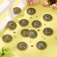12 Sets 3 Colors Flat Round Alloy Snap Buttons&nbsp;FIND-TA0008-15