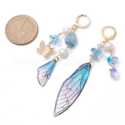Natural Aquamarine Leverback Earrings&nbsp;EJEW-TA00591-02