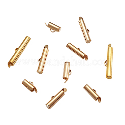 Brass Slide On End Clasp Tubes&nbsp;KK-TA0007-29G
