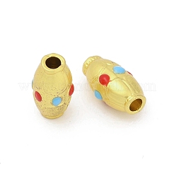 合金エナメルビーズ  オーバル  カドミウムフリー＆鉛フリー  ラックめっき  マットゴールドカラー  12.5x7.5x7mm  穴：2.4mm&nbsp;PALLOY-D369-07MG
