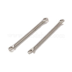 変色しない304ステンレススチールコネクタチャーム  バーリンク  ステンレス鋼色  20x2x1mm  穴：1mm&nbsp;STAS-Q323-04E-P