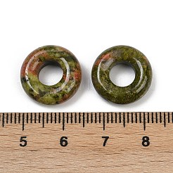 天然石ユナカイトペンダント  ドーナツ/円盤チャーム  15x5mm  穴：6mm&nbsp;G-G202-07H