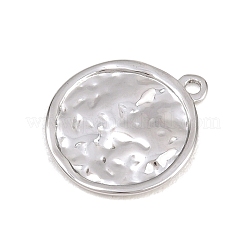304ステンレスペンダント  テクスチャのあるフラットラウンドいチャーム  ステンレス鋼色  18.5x16x1.5mm  穴：1.5mm&nbsp;STAS-B144-04B-P