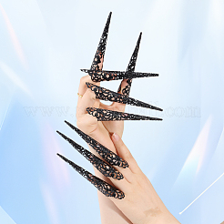 中空鉄製ヘアピン20個  コーン  ヘアアクセサリー  ブラック  122x17x18mm&nbsp;AJEW-GL0002-32