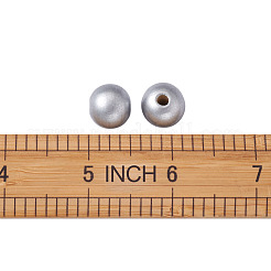スプレー塗装天然木ビーズ  ラウンド  銀  14mm  穴：4mm  400個/セット&nbsp;WOOD-TA0002-25C-01