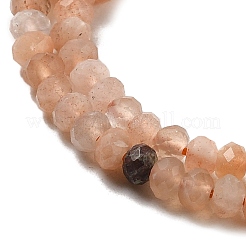 天然マルチムーンストーン ビーズ 連売り  多面カット  ロンデル  3x2mm  穴：0.6mm  約168~193個/連  14.96''~15.35''（38~39センチメートル）&nbsp;G-M426-A02-01