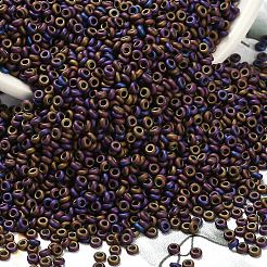 トーホー 8/0 デミラウンドビーズ  日本製シードビーズ  （615)マットカラーアイリスパープル  3x1.15mm  穴：1.2mm  約33500個/ポンド（450g）&nbsp;SEED-DR08-0615