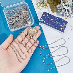 8Pcs 8 Styles 304 Stainless Steel Chain Necklaces Set&nbsp;NJEW-SC0001-07
