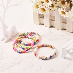 Natural Wood Round Beads Stretch Bracelets for Kid&nbsp;BJEW-JB06640