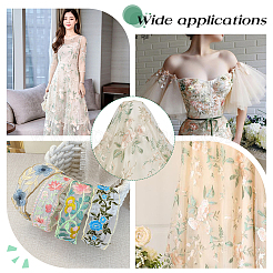 Flower Pattern Polyester Lace Fabic&nbsp;DIY-WH0888-204B