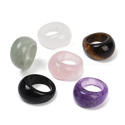 ユニセックスの天然ミックスストーン指輪  15.5mm  内径：18mm&nbsp;RJEW-C128-01