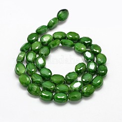 電気メッキカット加工オーバルガラスビーズ連売り  ミックスカラー  16x12x7mm  穴：1mm  約30個/連  18.7インチ&nbsp;EGLA-J087-01B
